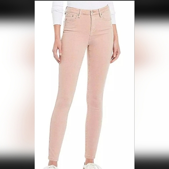 Calvin Klein Jeans NWT Rose Pink Cotton Blend High Rise Skinny Jeans - SIZE 4 - Picture 1 of 11